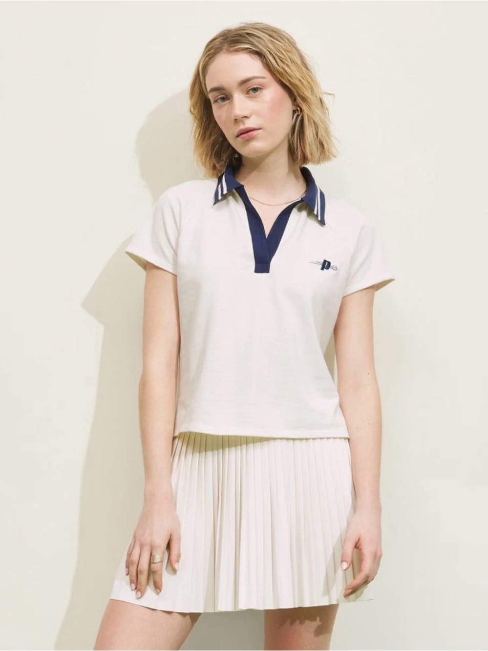 Prince Women’s XS White Navy Polo Tennis Golf Preppy Sport Tenniscore NWT